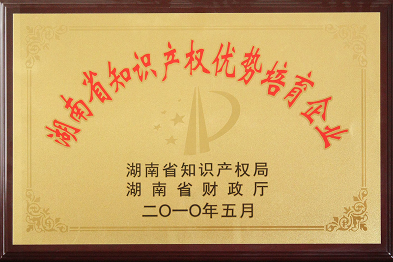 湖(hú)南(nán)省知(zhī)識産權優勢培育企業(yè)
